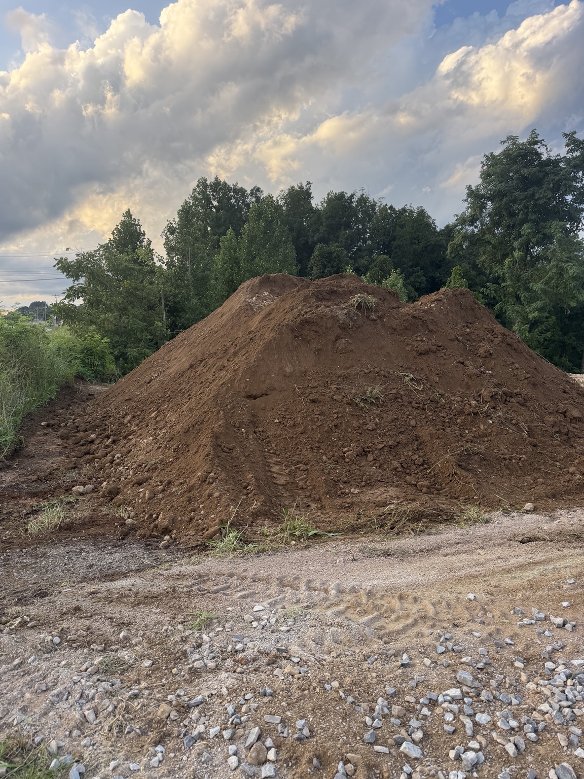 Excavated soil from earthwork project