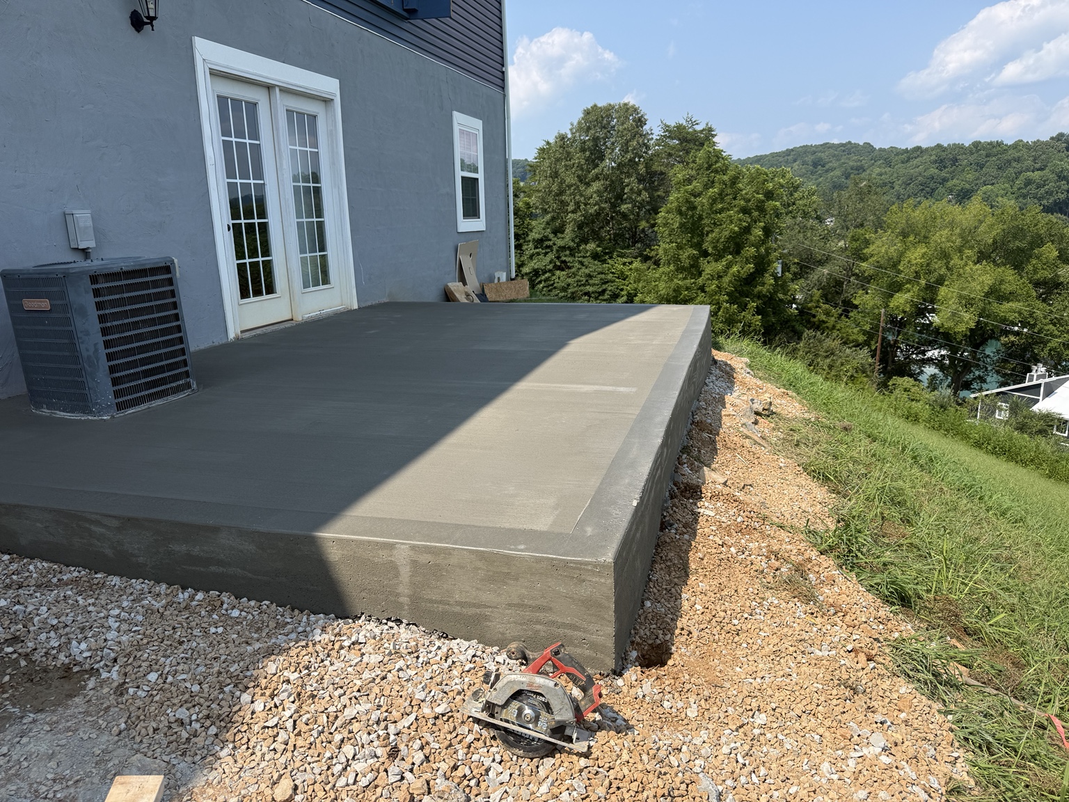 Finished concrete patio slab